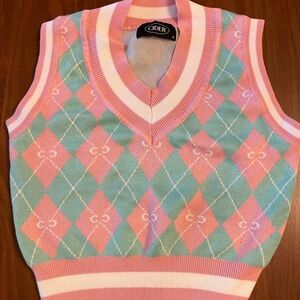 Cider Argyle Sweater Vest (S)